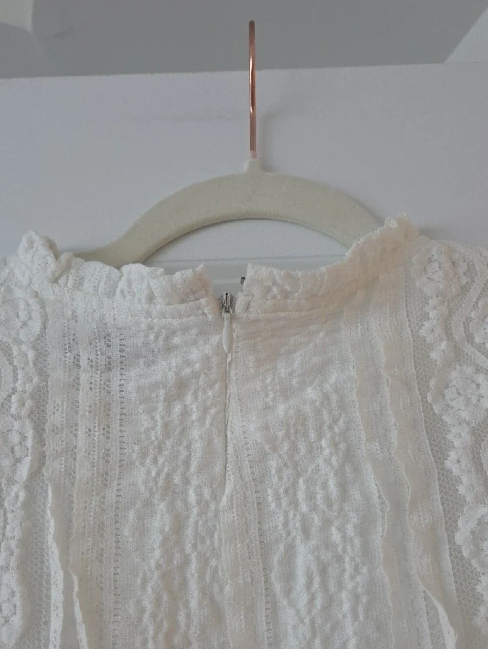 Polagram Ivory Textured Lace Midi Dress - Picture 9 of 9